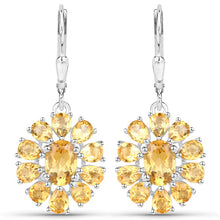 Load image into Gallery viewer, 12.24 Carat Genuine Citrine and White Topaz .925 Sterling Silver 3 Piece Jewelry Set (Ring, Earrings, and Pendant w/ Chain)
