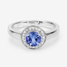 Load image into Gallery viewer, 1.05 Carat Genuine Tanzanite and White Topaz .925 Sterling Silver Ring
