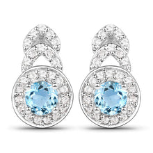 Load image into Gallery viewer, 3.24 Carat Genuine Blue Topaz and White Topaz .925 Sterling Silver Jewelry Set
