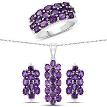 Load image into Gallery viewer, 8.32 Carat Genuine Amethyst .925 Sterling Silver Jewelry Set
