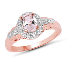 Load image into Gallery viewer, 2.28 Carat Genuine Morganite and White Topaz .925 Sterling Silver 3 Piece Jewelry Set (Ring, Earrings, and Pendant w/ Chain)
