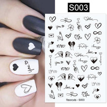Load image into Gallery viewer, Sexy Lady Shaped 3D Nail Stickers Character Face Image Leaves Flower Decals Slider Black White Nail Art Decoration Manicure Decoration Nail Art Supplies 3D Self-Adhesive Nail Decals Designer Nail Stickers for Acrylic Nails

