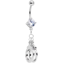 Load image into Gallery viewer, Clear Gem Kinky Cuffs Dangle Belly Ring
