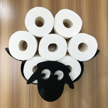 Load image into Gallery viewer, Sheep Toilet Paper Roll Holder Bathroom Wall Mounted Loo Rolls Storage Metal Rack Mount Hold Up 7 Rolls Novelty Animal Decorative Toilet Paper Holders Tissue Paper Storage Stand Wall Mount Iron Tissue Basket Sheep Art Decoration Bathroom House Office
