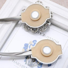 将图片加载到图库查看器，Shiny Flowers Magnetic Curtain Clip Tieback European Style Curtain Clasp Hanging Ball Rope Straps Home Decoration Accessories Crystal Curtain Magnetic Tieback Flower Curtain Clips Buckle with Stretchy Wire Rope For Home Office Decoration
