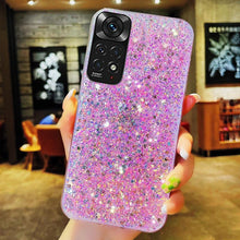 将图片加载到图库查看器，Shiny Glitter Silicone Case for Xiaomi Redmi Note 11 11S 10 10S 9 9S 9A 9C 8 8A Pro Gold Silver Foil Soft Back Cover Cute Sparkle Bling Shiny Slim Soft Reflective Clear Bumper Case for Girl Women Protective Cover
