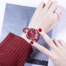 Load image into Gallery viewer, Shiny Luxury Student Watch Womens Star Quartz Watch Fashion Casual Womens Watch Bracelet Set Dial Woman Children Set Bracelet Watch Leather Band Luxury Quartz Watches
