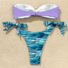 将图片加载到图库查看器，Shiny Rhinestone Strapless Bikini Female Women 2PCS Shiny Diamond Bikini Set Bra Swimsuit  Bathing Suit Swimsuit Women Swimwear Two-pieces Luxury Bikini Set Bather Bathing Suit Swimwear
