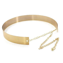 将图片加载到图库查看器，Shiny Women Metal Belt Luxurious Gold Dress Chain Belts Elegant Polished Adjustable Metal Mirror Waist Belt
