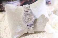 将图片加载到图库查看器，Shiny Women Watches Luxury Small Dial Rose Gold Watches Ladies Stainless Steel Iced Out Watch With Quartz Movement Crystal Rhinestone Diamond Watches For Women Stainless Steel Elegant Women Wristwatch

