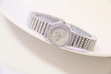 将图片加载到图库查看器，Shiny Women Watches Luxury Small Dial Rose Gold Watches Ladies Stainless Steel Iced Out Watch With Quartz Movement Crystal Rhinestone Diamond Watches For Women Stainless Steel Elegant Women Wristwatch
