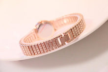 将图片加载到图库查看器，Shiny Women Watches Luxury Small Dial Rose Gold Watches Ladies Stainless Steel Iced Out Watch With Quartz Movement Crystal Rhinestone Diamond Watches For Women Stainless Steel Elegant Women Wristwatch

