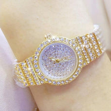 将图片加载到图库查看器，Shiny Women Watches Luxury Small Dial Rose Gold Watches Ladies Stainless Steel Iced Out Watch With Quartz Movement Crystal Rhinestone Diamond Watches For Women Stainless Steel Elegant Women Wristwatch
