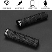 将图片加载到图库查看器，Shock Absorption Mountain Road Cycling Bike Bicycle Handlebar Cover Grips Smooth Soft Rubber Anti-slip Handle Grip Lock Bar End Premium Bike Handlebar Grips Single Lock-on Bike Grips Professional Mountain Bicycle Handlebar Locking Grips
