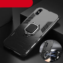 将图片加载到图库查看器，Shockproof Armor Case For iPhone XR iPhone X Xs Xs Max Stand Holder Ring Phone Cover for iPhone 6 6S 6PLUS 7 8 plus  Slim Durable Soft Anti-Scratch 360 Degree Rotating Ring Holder Kickstand Protective With Magnetic Case
