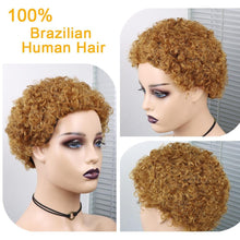 Load image into Gallery viewer, Short Curly Hair Wigs Pixie Cut Brazilian Human Hair For Black Women Natural Black 150% Density Glueless Afro Kinky Curly Human Hair Wig For Black Women Gifts for Girlfriends

