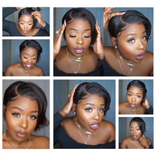 Load image into Gallery viewer, Short Pixie Cut Wig Transparent Lace Human Hair Wigs For Women Straight Frontal Wig Side Part Bob Wig Short Lace Part Wigs For Black Women Gifts for Girlfriends
