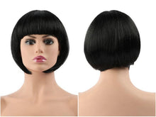 Load image into Gallery viewer, Short Straight Synthetic Blonde Pink Red Black Brown Blue 10" Bob Wigs with Bangs for Women Halloween Cosplay Party For Black Women Gifts for Girlfriends
