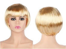 Load image into Gallery viewer, Short Straight Synthetic Blonde Pink Red Black Brown Blue 10" Bob Wigs with Bangs for Women Halloween Cosplay Party For Black Women Gifts for Girlfriends
