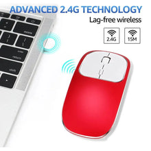 将图片加载到图库查看器，Silent White Slim 2.4G Wireless Rechargeable USB Portable Mouse Ultra Thin 1600DPI  Noiseless Ergonomic Mice For Laptop
