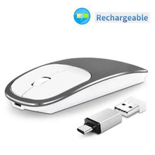 将图片加载到图库查看器，Silent White Slim 2.4G Wireless Rechargeable USB Portable Mouse Ultra Thin 1600DPI  Noiseless Ergonomic Mice For Laptop
