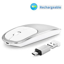 将图片加载到图库查看器，Silent White Slim 2.4G Wireless Rechargeable USB Portable Mouse Ultra Thin 1600DPI  Noiseless Ergonomic Mice For Laptop
