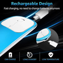 将图片加载到图库查看器，Silent White Slim 2.4G Wireless Rechargeable USB Portable Mouse Ultra Thin 1600DPI  Noiseless Ergonomic Mice For Laptop
