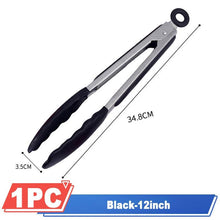 Load image into Gallery viewer, Silicone BBQ Grilling Tong Kitchen Cooking Salad BBQ  Serving Tong Non-Stick Barbecue Clip Clamp Stainless Steel Tools Gadgets Silicone BBQ Grilling Tong Kitchen Cooking Salad BBQ Serving Tong Non-Stick Barbecue Clip Clamp Stainless Steel Tools
