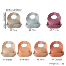 将图片加载到图库查看器，Silicone Bibs For Kids Newborn Baby Feeding Tableware Waterproof  Baby Bibs For Toddler Bib For Kids
