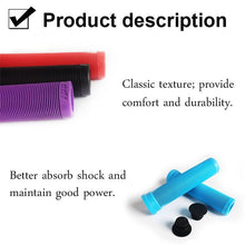 将图片加载到图库查看器，Silicone Bicycle Grips Road Bike Handlebar Grip With Rubber Handle Bar End Plug Bicycle Silicone Foam Grips Memory Foam Technology And Ergonomic Design Anti-Slip Shockproof And Weather Resistant Bicycle Handles
