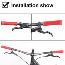 将图片加载到图库查看器，Silicone Bicycle Grips Road Bike Handlebar Grip With Rubber Handle Bar End Plug Bicycle Silicone Foam Grips Memory Foam Technology And Ergonomic Design Anti-Slip Shockproof And Weather Resistant Bicycle Handles
