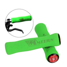 将图片加载到图库查看器，Silicone Bike Bicycle Grips Sponge Handlebar Soft Ultralight Grips Brake Grips Silicone Glove Handle Soft Sponge Non-Slip Bicycle Handle With End Holding Shock Resistance Absorbent Comfortable Design
