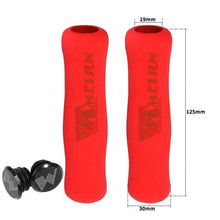 将图片加载到图库查看器，Silicone Bike Bicycle Grips Sponge Handlebar Soft Ultralight Grips Brake Grips Silicone Glove Handle Soft Sponge Non-Slip Bicycle Handle With End Holding Shock Resistance Absorbent Comfortable Design
