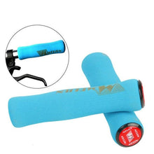 将图片加载到图库查看器，Silicone Bike Bicycle Grips Sponge Handlebar Soft Ultralight Grips Brake Grips Silicone Glove Handle Soft Sponge Non-Slip Bicycle Handle With End Holding Shock Resistance Absorbent Comfortable Design
