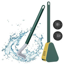 Load image into Gallery viewer, Silicone Bristles Toilet Brush And Holder For Bathroom Storage And Organization Compact Wall Hang Cleaning Kit Accessories Silicone Toilet Brush With Holder Bathroom Toilet Bowl Brush Set Non-Slip Handle Wall Mounted Floor Standing
