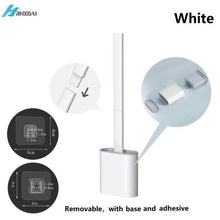 Load image into Gallery viewer, Silicone Bristles Toilet Brush And Holder For Bathroom Storage And Organization Compact Wall Hang Cleaning Kit Accessories Silicone Toilet Brush With Holder Bathroom Toilet Bowl Brush Set Non-Slip Handle Wall Mounted Floor Standing
