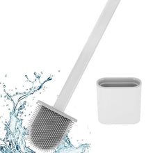 Load image into Gallery viewer, Silicone Bristles Toilet Brush And Holder For Bathroom Storage And Organization Compact Wall Hang Cleaning Kit Accessories Silicone Toilet Brush With Holder Bathroom Toilet Bowl Brush Set Non-Slip Handle Wall Mounted Floor Standing
