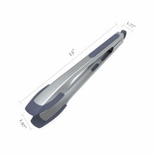将图片加载到图库查看器，Silicone Food Tongs for Cooking Stainless Steel Kitchen Tongs One-Hand Operation Non-Slip Salad Food Tong Grill BBQ Accessories Soft-Touch Handle Silicone Tipped Food Grill For BBQ Cooking Tongs
