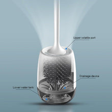 Load image into Gallery viewer, Silicone Head Toilet Brush Quick Draining Clean Tool Wall-Mount  Floor-Standing Cleaning Brush Bathroom Accessories Toilet Brush And Holder Toilet Bowl Brush With Stainless Steel Handle Durable Bristles
