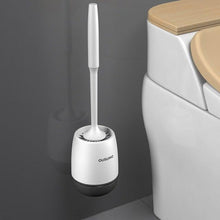 Load image into Gallery viewer, Silicone Head Toilet Brush Quick Draining Clean Tool Wall-Mount  Floor-Standing Cleaning Brush Bathroom Accessories Toilet Brush And Holder Toilet Bowl Brush With Stainless Steel Handle Durable Bristles
