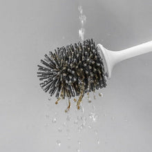 Load image into Gallery viewer, Silicone Head Toilet Brush Quick Draining Clean Tool Wall-Mount  Floor-Standing Cleaning Brush Bathroom Accessories Toilet Brush And Holder Toilet Bowl Brush With Stainless Steel Handle Durable Bristles
