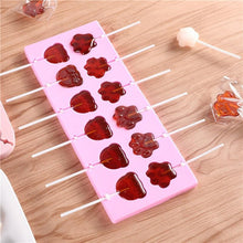 Load image into Gallery viewer, Silicone Lollipop Molds Chocolate And Candy Molds Cake Mold Variety Shapes Cake Pastry Decorating Form Silicone Bakeware Silicone Lollipop Mold Shape Of Swirl Heart Bunny Star Butterfly Little Bear Flower Sucker Molds Chocolate Hard Candy Molds
