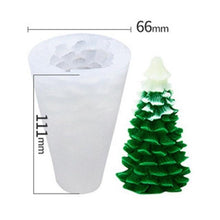 将图片加载到图库查看器，Silicone Mould Christmas Tree Shaped Cake Mold Decoration Tools Candle Mold Baking Tool Home Decoration For Christmas Party 3D Tree Shaped Candle Silicone Mold 4Pcs Different Xmas Pine Molds
