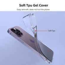 将图片加载到图库查看器，Silicone Soft Phone Case for iPhone 14 13 12 11 Pro Max XR X XS Max 7 8 Plus Back Cover Case for iPhone 14 13 12 11 Pro Max Transparent Soft Flexible Anti-Yellowing Shockproof Camera Protection Case For iPhone

