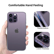 将图片加载到图库查看器，Silicone Soft Phone Case for iPhone 14 13 12 11 Pro Max XR X XS Max 7 8 Plus Back Cover Case for iPhone 14 13 12 11 Pro Max Transparent Soft Flexible Anti-Yellowing Shockproof Camera Protection Case For iPhone
