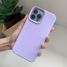 将图片加载到图库查看器，Silicone Soft Thick Protective Rubber Phone Basic Case For iPhone 14 13 Pro Max Case Luxury Silicone Phone Case for iPhone Solid Color Classic Camera Protection Case
