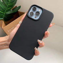 将图片加载到图库查看器，Silicone Soft Thick Protective Rubber Phone Basic Case For iPhone 14 13 Pro Max Case Luxury Silicone Phone Case for iPhone Solid Color Classic Camera Protection Case
