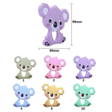 Load image into Gallery viewer, Silicone Teether Animal Koala Baby Teether Pendant Food Grade BPA Free Baby Teething Chew Charms Silicone Beads Toy
