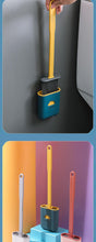 Load image into Gallery viewer, Silicone Toilet Brush Cleaner Toilet Brush With Holder Flat Head Flexible Soft Bristles Brush Bathroom Accessory Gap Cleaning Toilet Brush Wall Mounting Toilet Brush No-Slip Long Handle Soft Silicone Bristle Toilet Corner Cleaner
