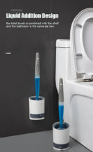将图片加载到图库查看器，Silicone Toilet Brush Wall-Mounted Cleaning Tools Refill Liquid No Dead Corners Toilet Brush Home Bathroom Accessories Set  Toilet Brush And Holder Set Toilet Bowl Brush With Caddy Bathroom Stiff Bristles Toilet Scrub Brush
